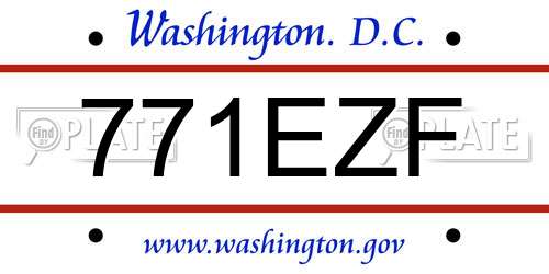 771EZF District Of Columbia License Plate