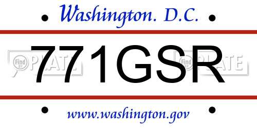 771GSR District Of Columbia License Plate