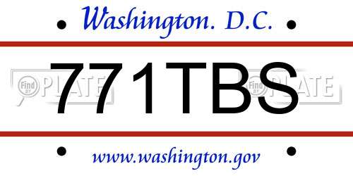 771TBS District Of Columbia License Plate