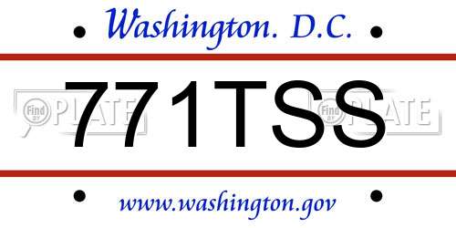 771TSS District Of Columbia License Plate
