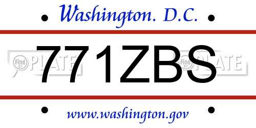 771ZBS District Of Columbia License Plate