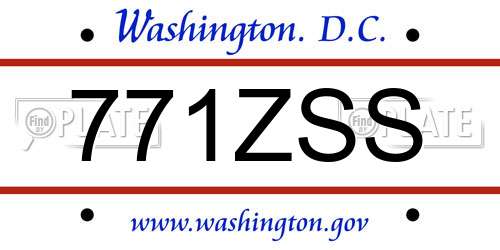771ZSS District Of Columbia License Plate