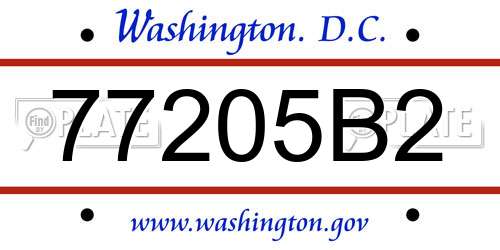 77205B2 District Of Columbia License Plate