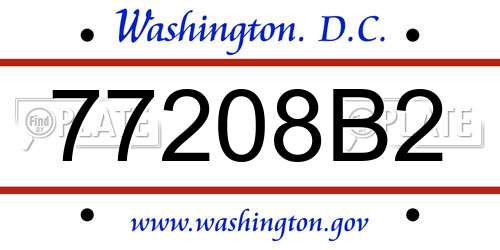 77208B2 District Of Columbia License Plate