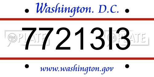 77213I3 District Of Columbia License Plate