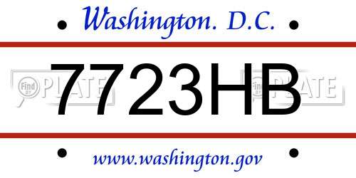 7723HB District Of Columbia License Plate
