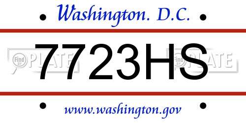 7723HS District Of Columbia License Plate