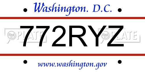 772RYZ District Of Columbia License Plate