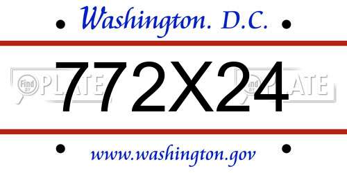 772X24 District Of Columbia License Plate