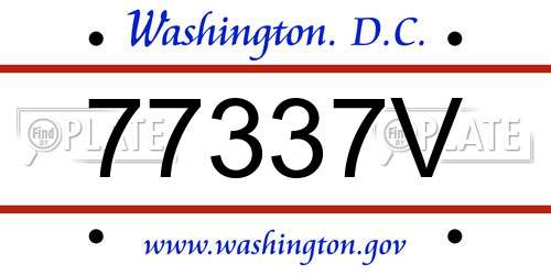 77337V District Of Columbia License Plate