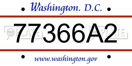 77366A2 District Of Columbia License Plate