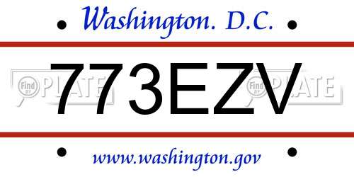 773EZV District Of Columbia License Plate