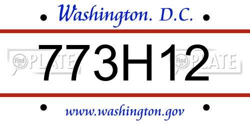 773H12 District Of Columbia License Plate