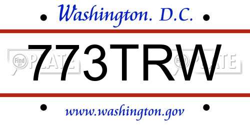 773TRW District Of Columbia License Plate