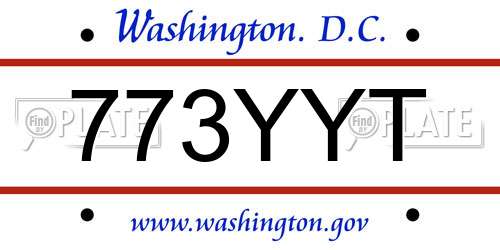 773YYT District Of Columbia License Plate