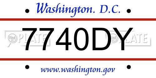 7740DY District Of Columbia License Plate