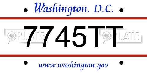 7745TT District Of Columbia License Plate