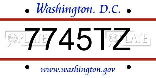7745TZ District Of Columbia License Plate