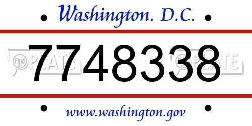 7748338 District Of Columbia License Plate