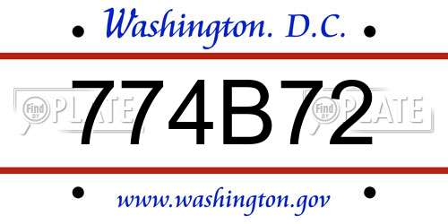 774B72 District Of Columbia License Plate
