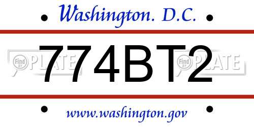 774BT2 District Of Columbia License Plate