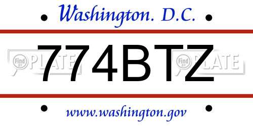 774BTZ District Of Columbia License Plate