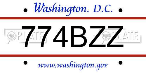 774BZZ District Of Columbia License Plate
