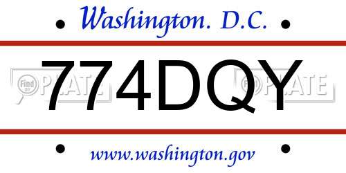 774DQY District Of Columbia License Plate
