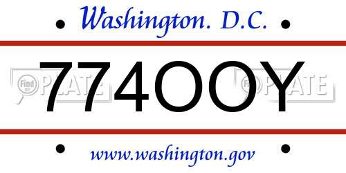 774OOY District Of Columbia License Plate