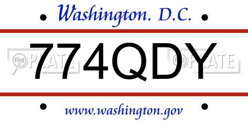 774QDY District Of Columbia License Plate