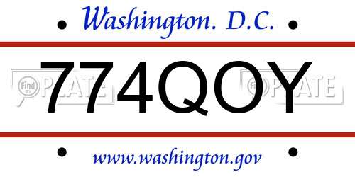 774QOY District Of Columbia License Plate