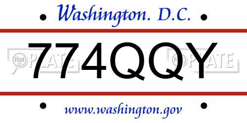 774QQY District Of Columbia License Plate