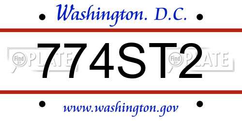 774ST2 District Of Columbia License Plate