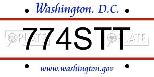 774STT District Of Columbia License Plate