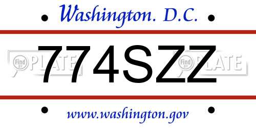 774SZZ District Of Columbia License Plate