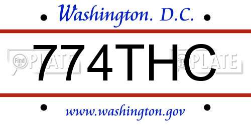 774THC District Of Columbia License Plate