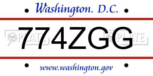 774ZGG District Of Columbia License Plate