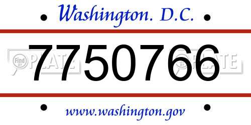 7750766 District Of Columbia License Plate