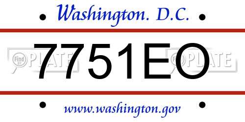 7751EO District Of Columbia License Plate