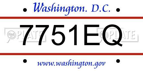 7751EQ District Of Columbia License Plate