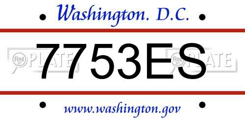 7753ES District Of Columbia License Plate