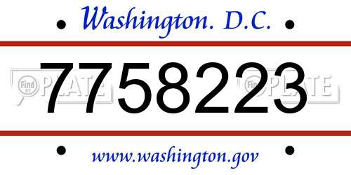 7758223 District Of Columbia License Plate