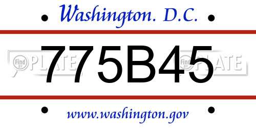 775B45 District Of Columbia License Plate