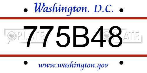 775B48 District Of Columbia License Plate