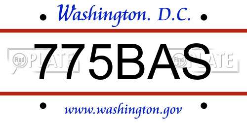775BAS District Of Columbia License Plate