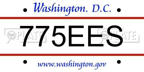 775EES District Of Columbia License Plate