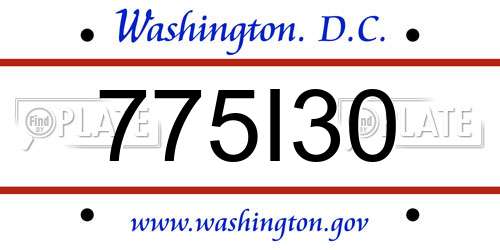 775I30 District Of Columbia License Plate