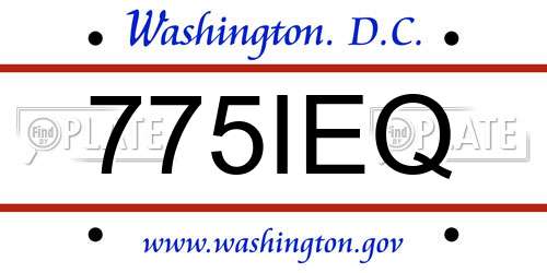 775IEQ District Of Columbia License Plate