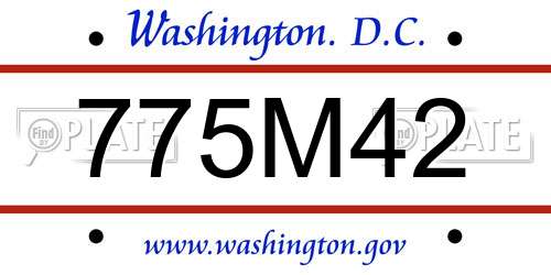 775M42 District Of Columbia License Plate