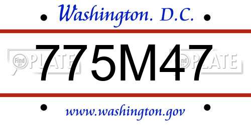 775M47 District Of Columbia License Plate